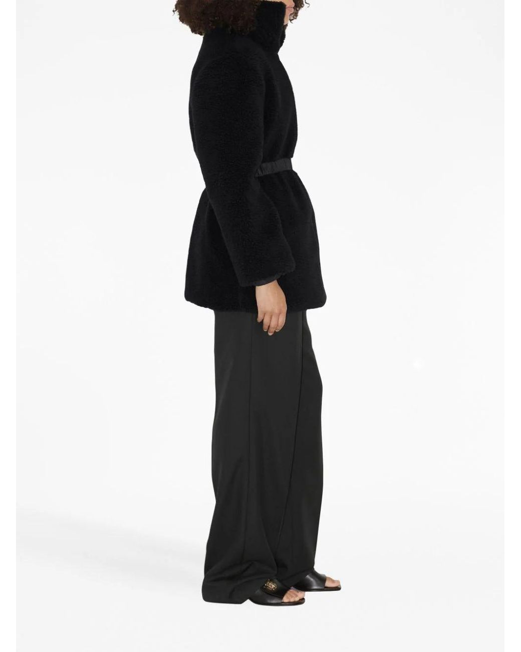 Burberry Black Ekd-Embroidery Wool-Blend Coat