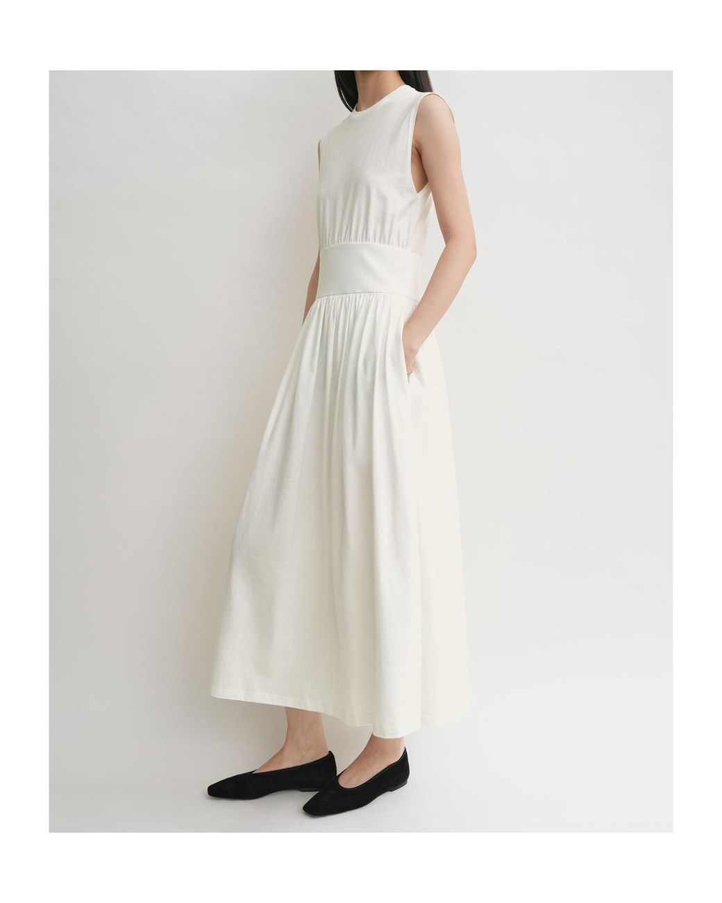 Totême  White Totême Crewneck Sleeveless Maxi Dress