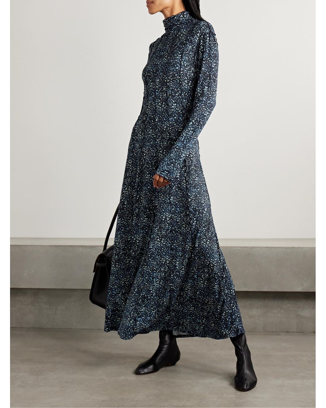 Proenza Schouler Blue Turtleneck Maxi Dress