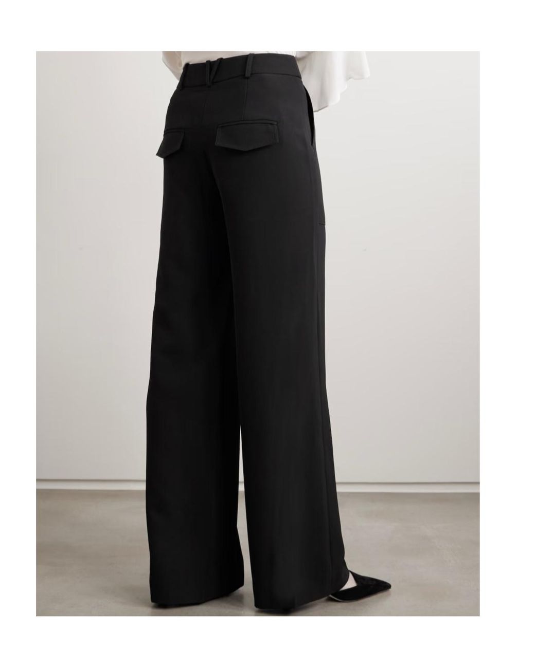 Veronica Beard Black Cole Stretch-Twill Wide-Leg Pants