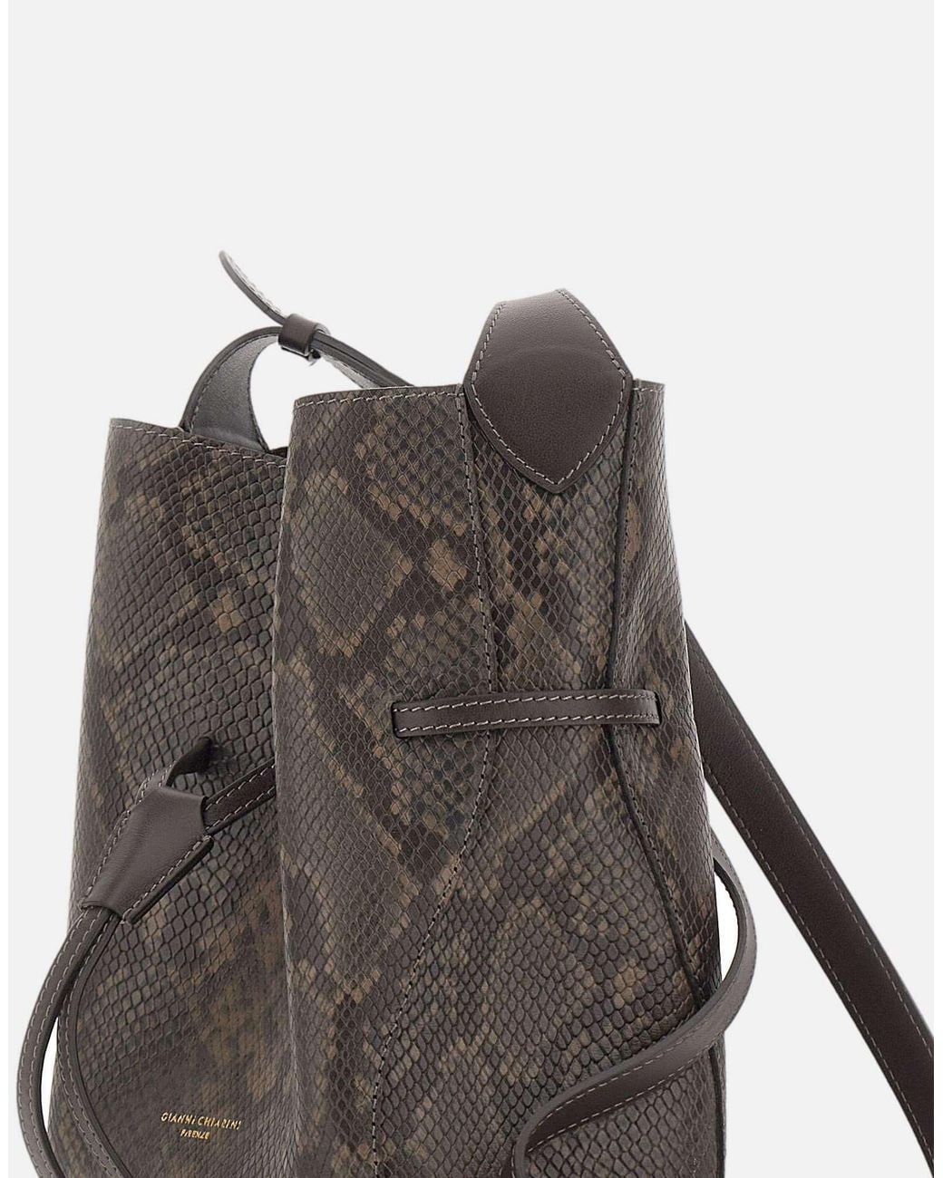Gianni Chiarini Gray Sienna Drawstring Shoulder Bag