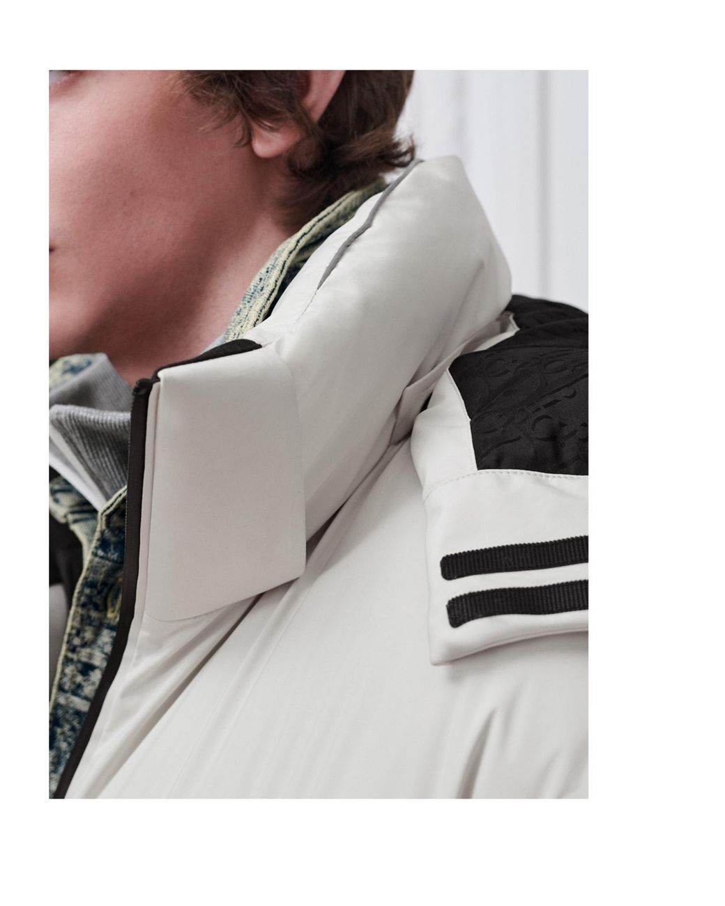 Dior Gray Alps Puffer Jacket With Removable Hood for men
