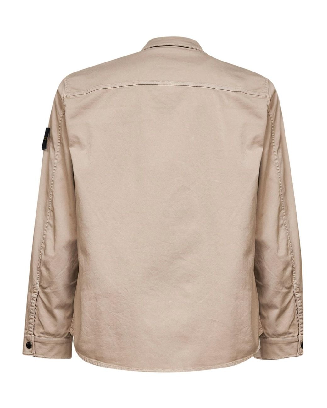 Stone Island Natural Stretch Organic Cotton Satin Overshirt for men