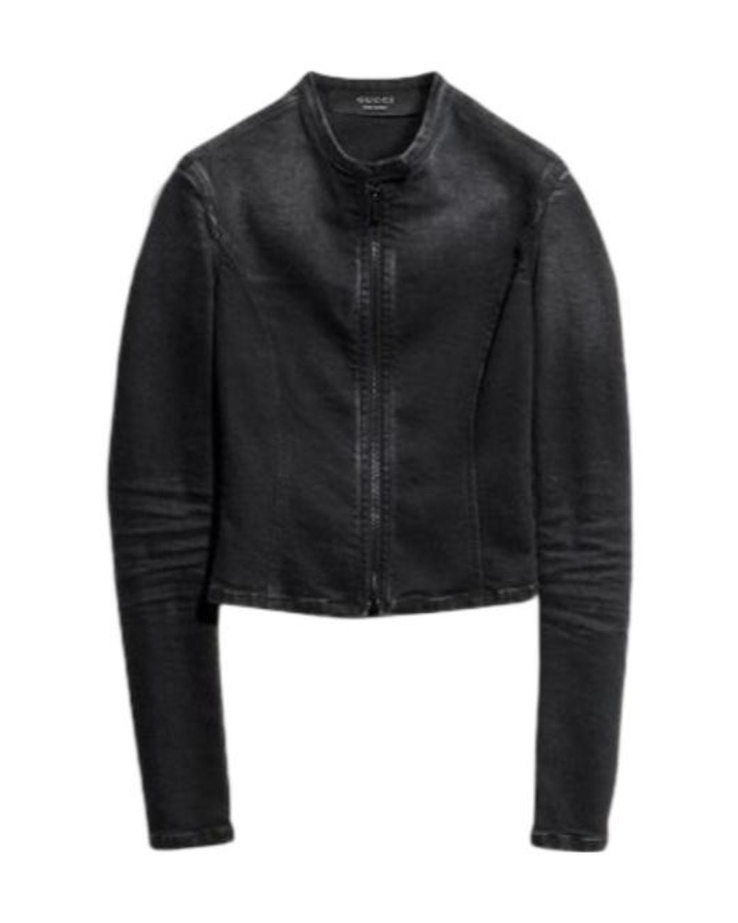 Gucci Black Coated Stretch Cotton Twill Denim Jacket for men