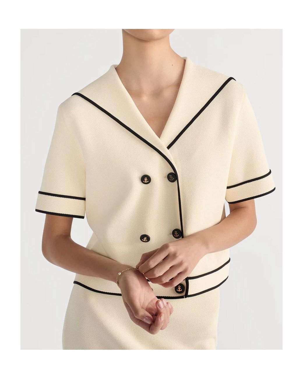 Dior Natural Short-Sleeved Jacket With Sailor Collar