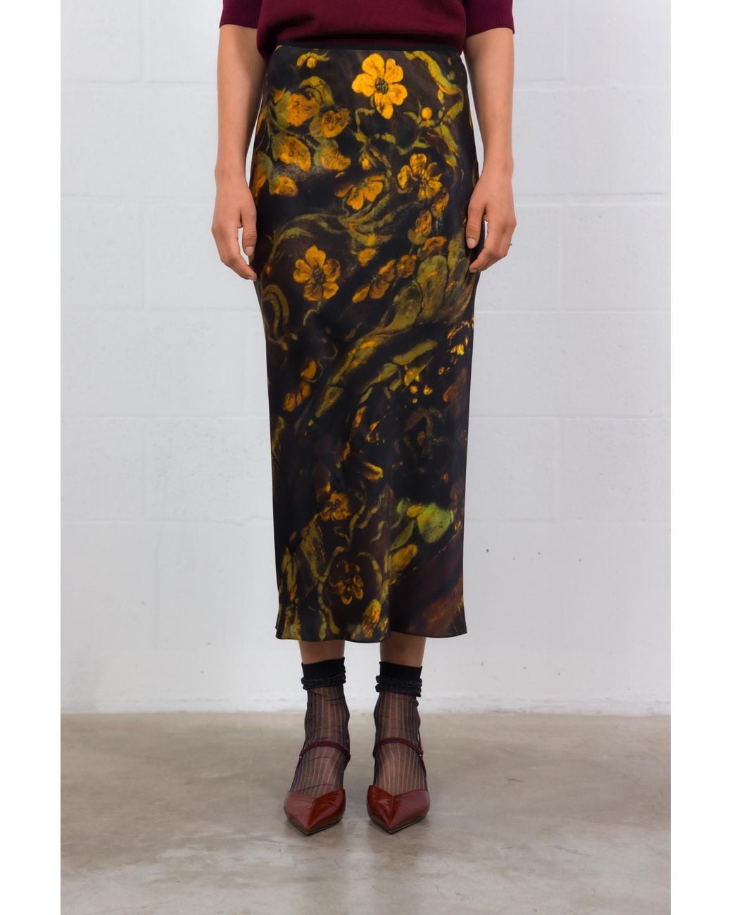 Dries Van Noten Multicolor Vintage-Style Floral Print Skirt