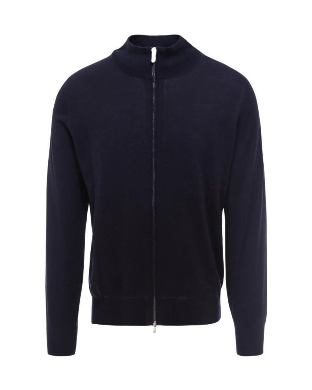 Brunello Cucinelli Black Zipped High-Neck Cardigan for men