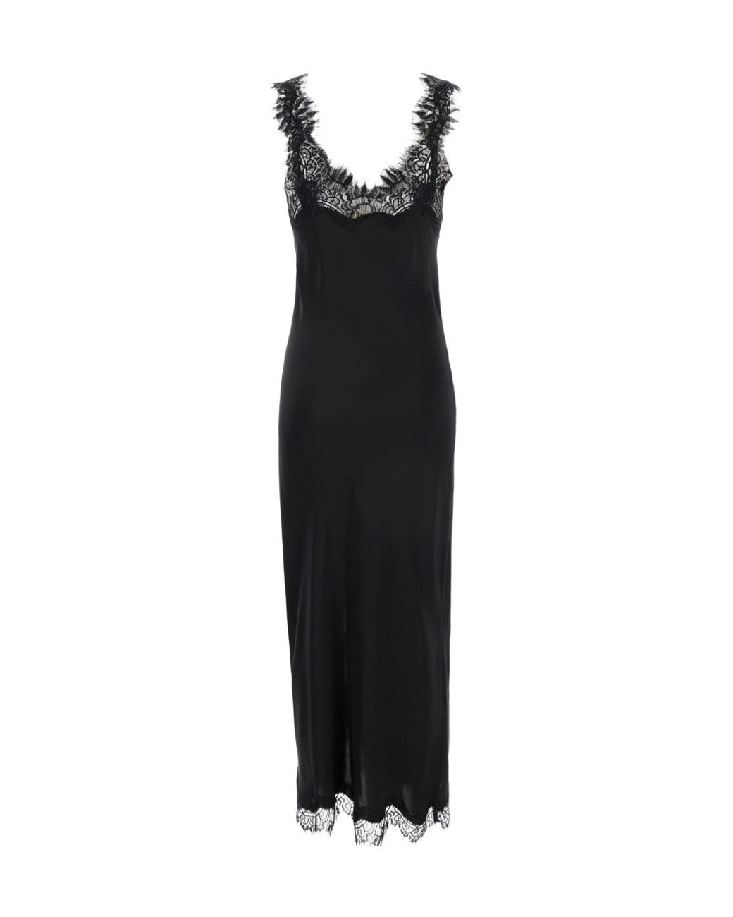 Gold Hawk Black Miley Lace-Trimmed Long Dress