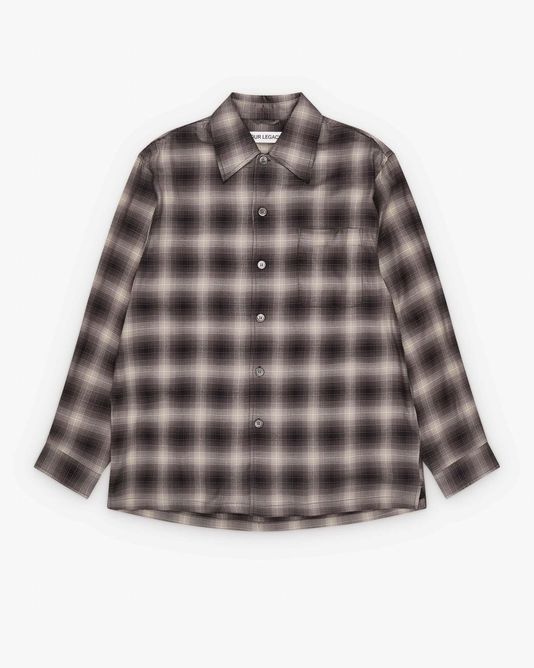 Our Legacy Gray Every Check-Pattern Button-Down Shirt for men