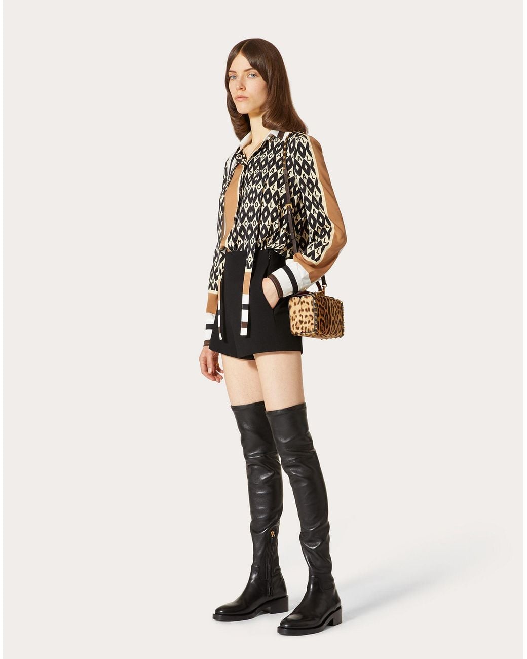 Valentino Black High-Waist Shorts