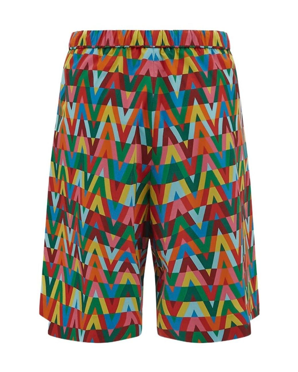 Valentino Blue Geometric Print Shorts