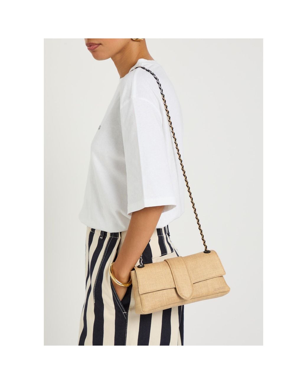 Jacquemus Natural Straw Chain Shoulder Bag