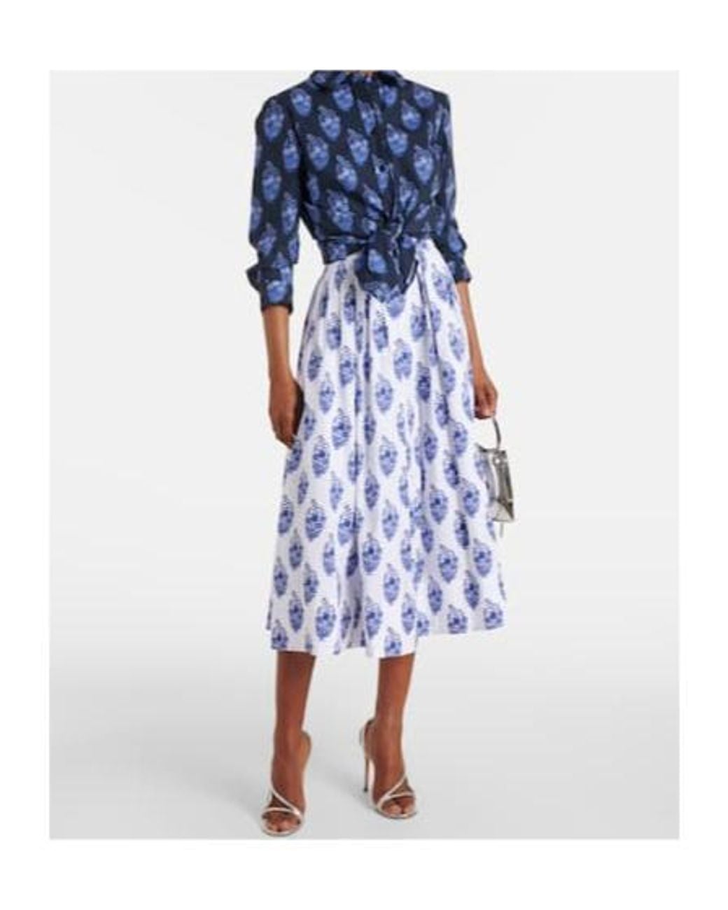 Carolina Herrera Blue Icon Floral Cotton-Blend Shirt