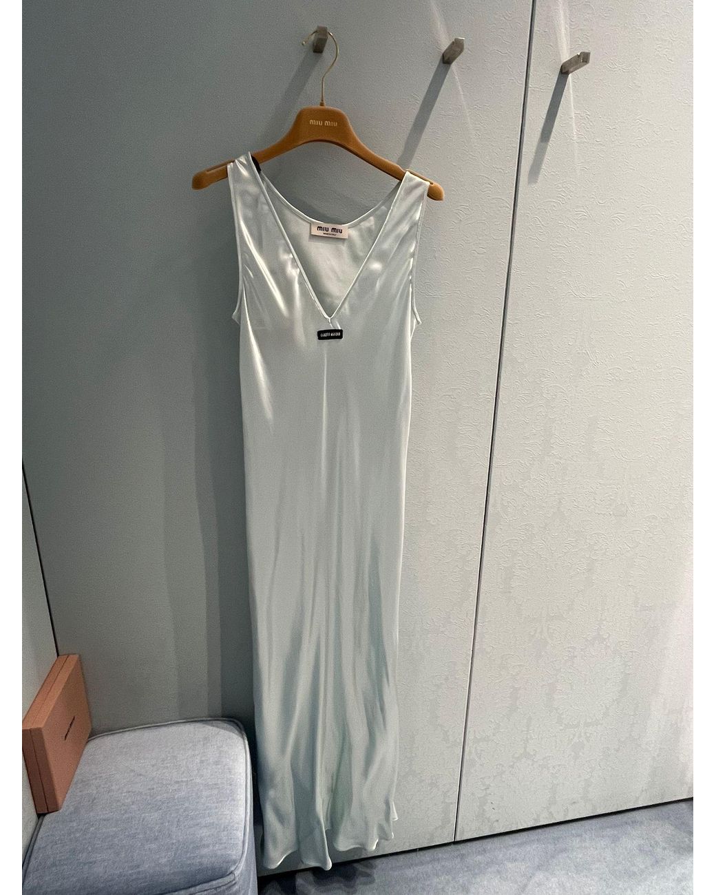 Miu Miu White V-Neck Sleeveless Maxi Dress