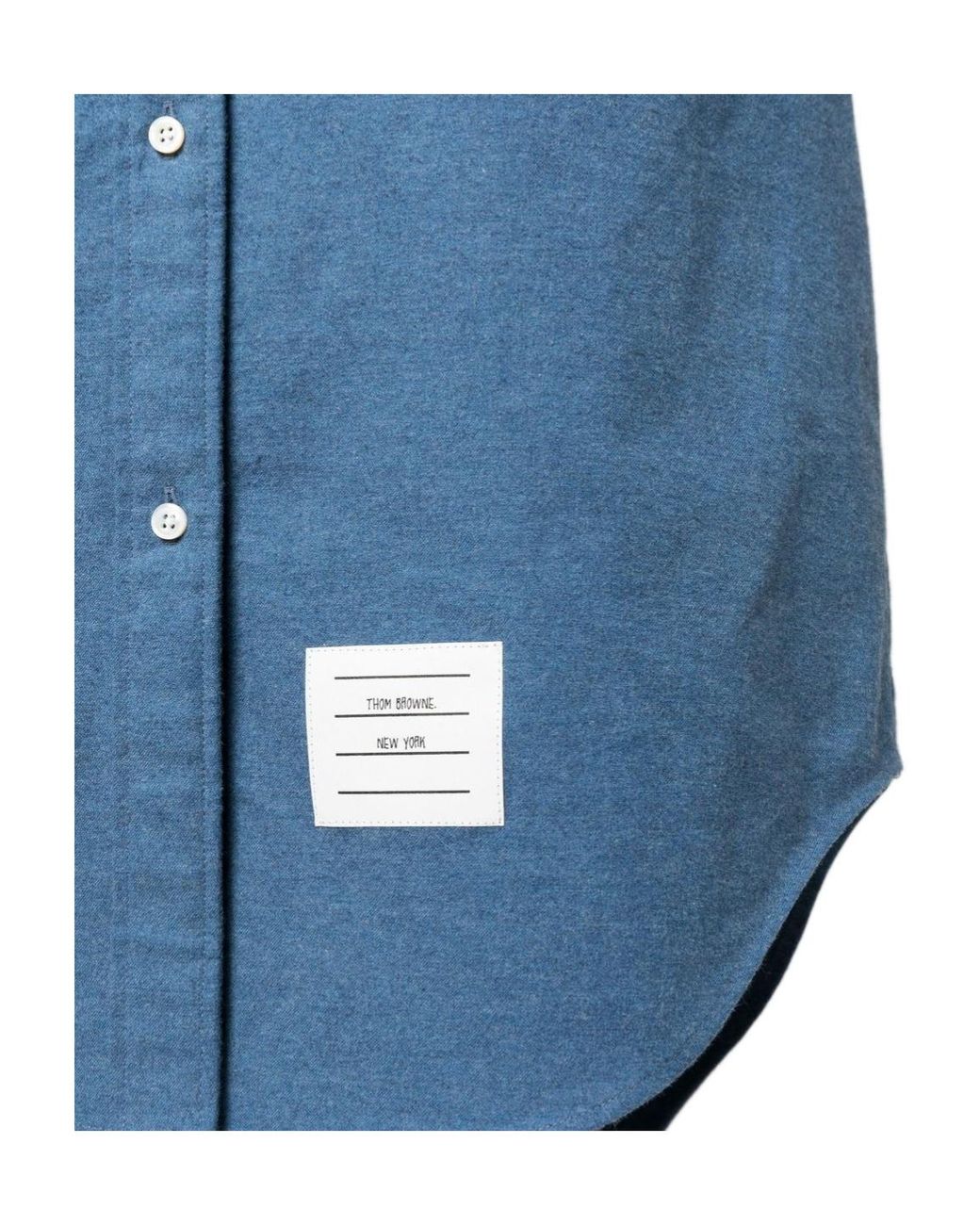 Thom Browne Blue Collared Button-Up Shirt Dress