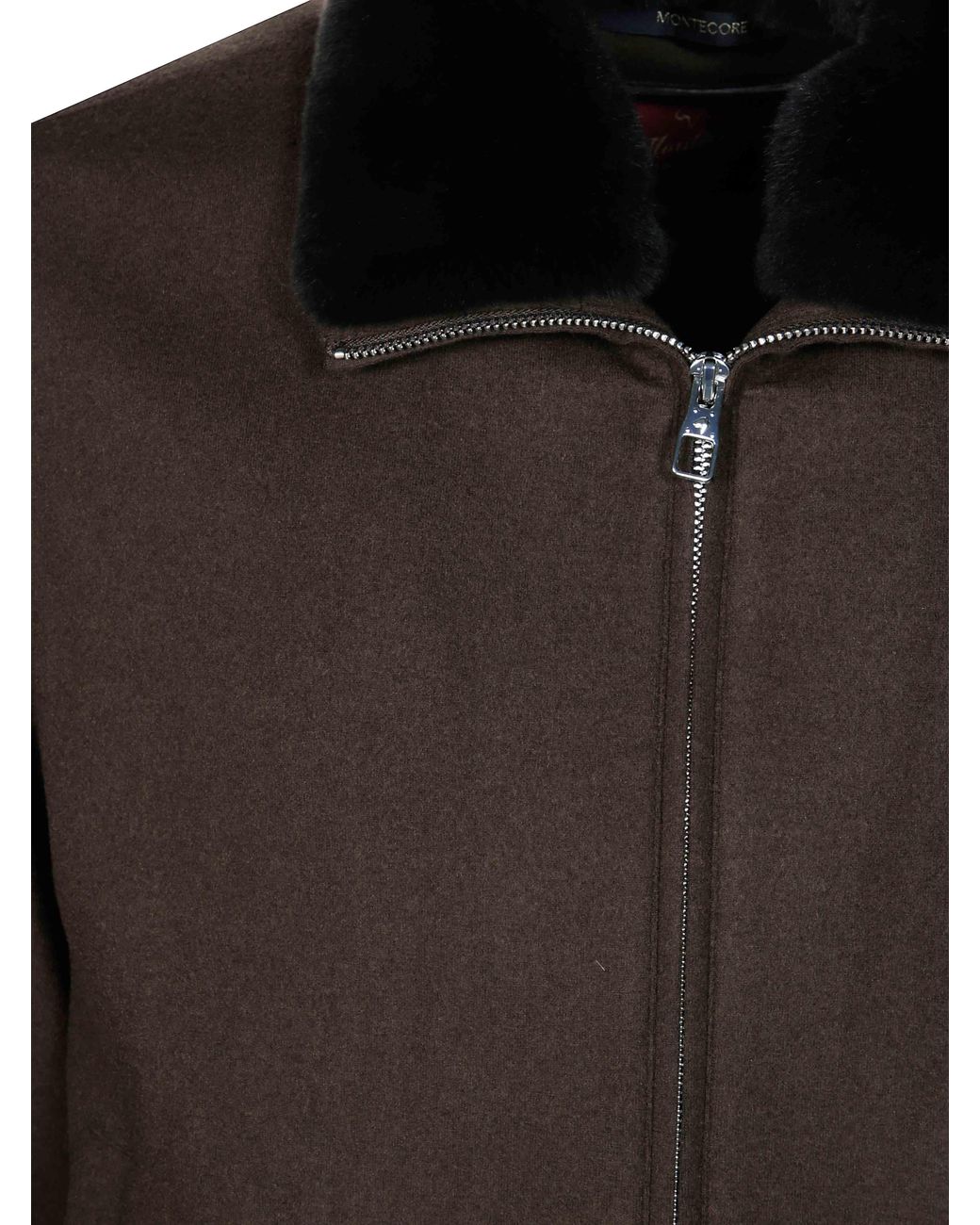 Montecore Black Funnel-Collar Zip Jacket for men