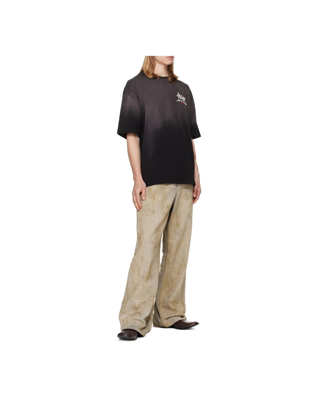 Amiri Black Studio Oversized Logo T-Shirt for men