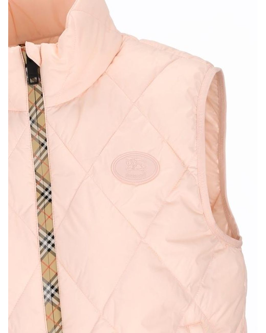 Burberry Pink Cheswick Quilted Gilet Jacket