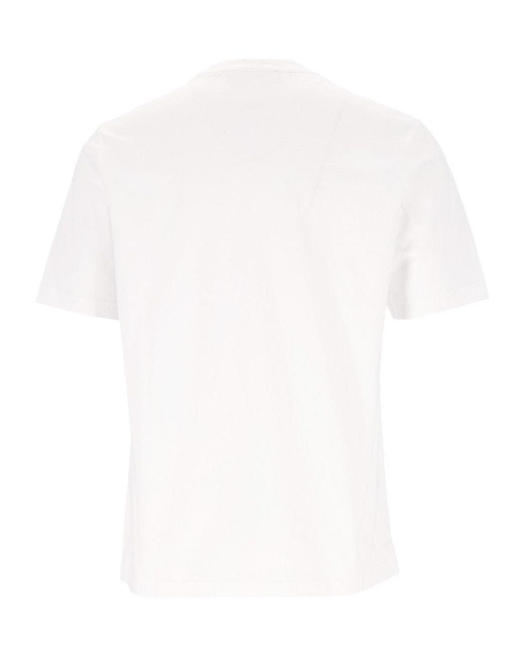Maison Kitsuné White Maison Kitsuné Profile Fox Logo T-Shirt for men