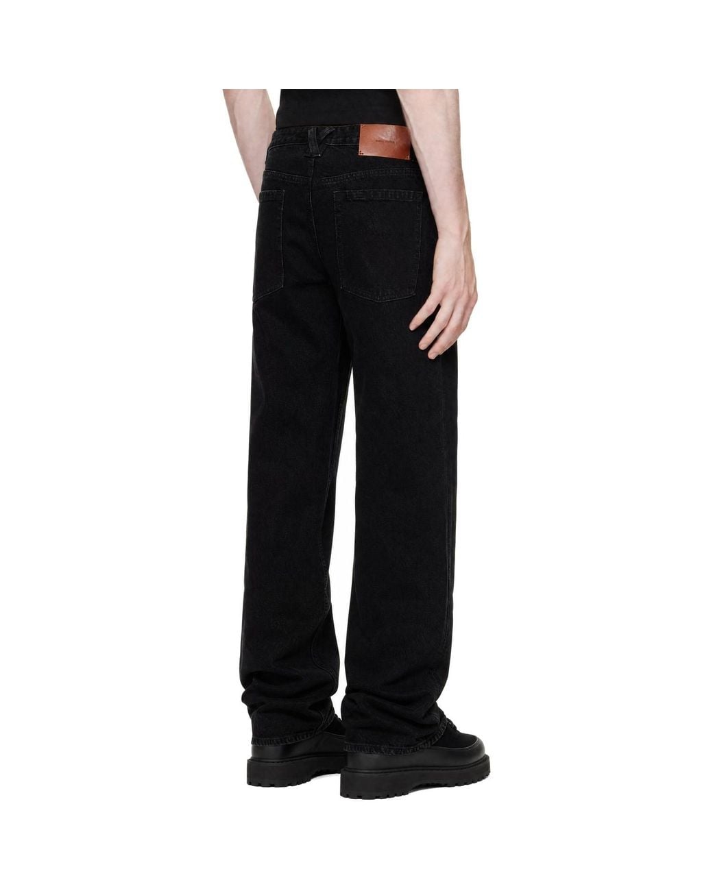 Entire studios Black Seth Straight-Leg Jeans for men