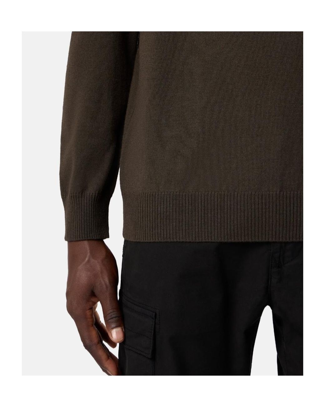 Stone Island Black Logo Patch Turtleneck Knitted Sweater for men