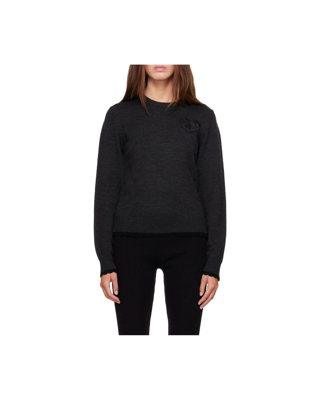 Ganni Black Logo Patch Knitted Jumper