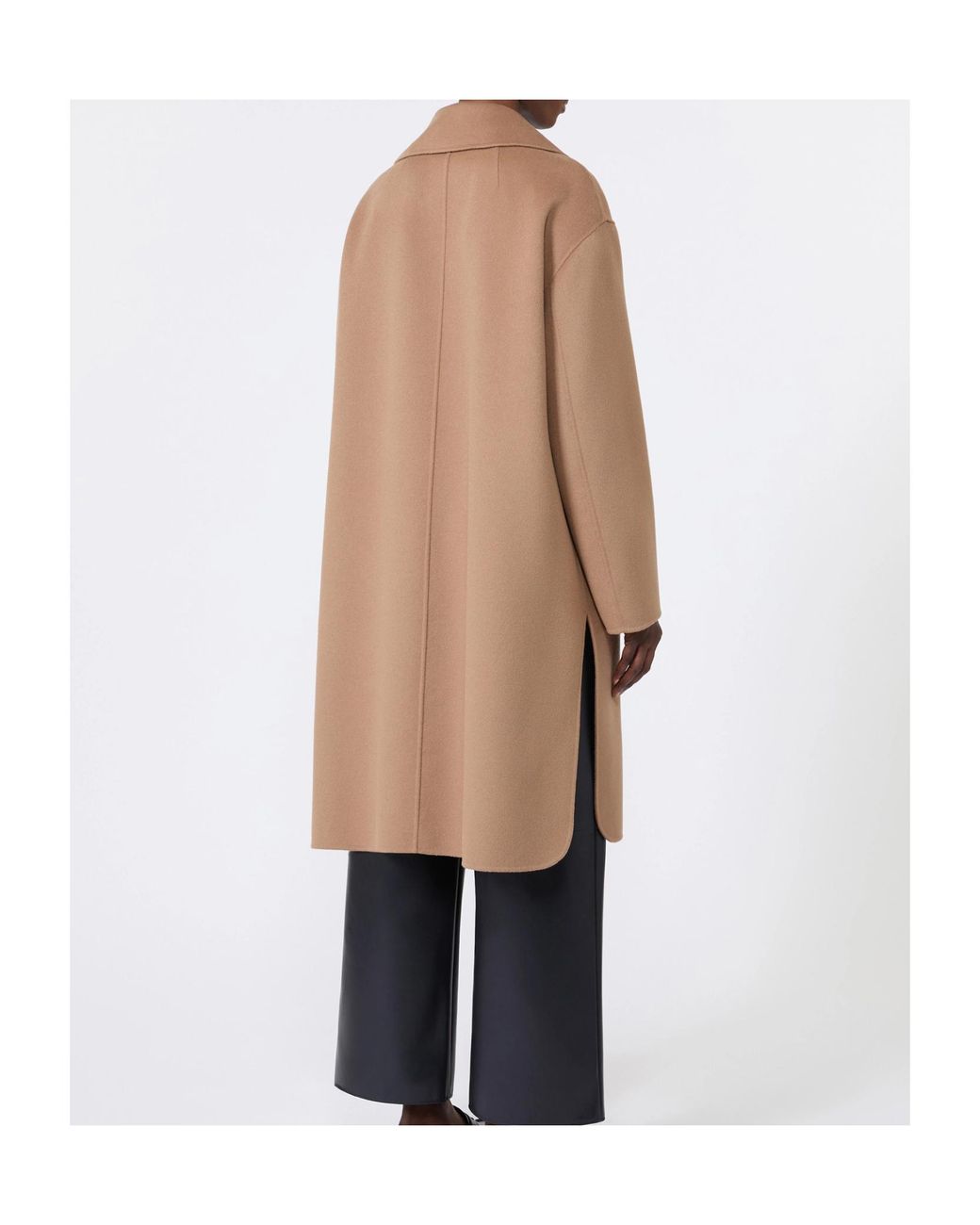 Max Mara Natural Virgin Wool Double Breasted Coat