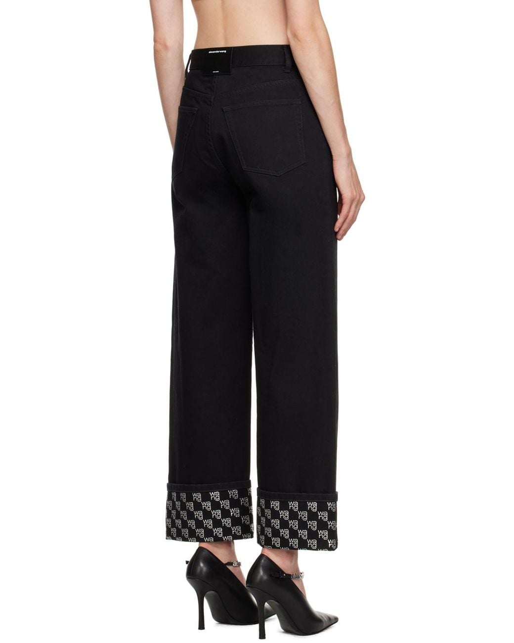Alexander Wang Black Monogram Detailed Jeans