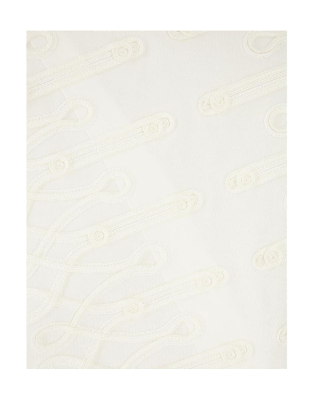 McQueen White Embroidered Asymmetric Top