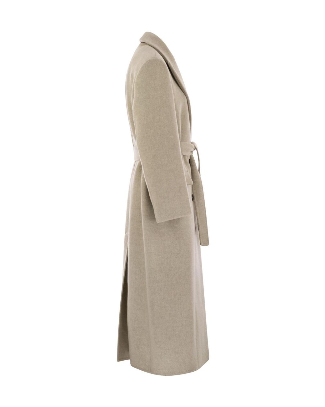 Brunello Cucinelli Natural Double-Breasted Long Sleeved Coat