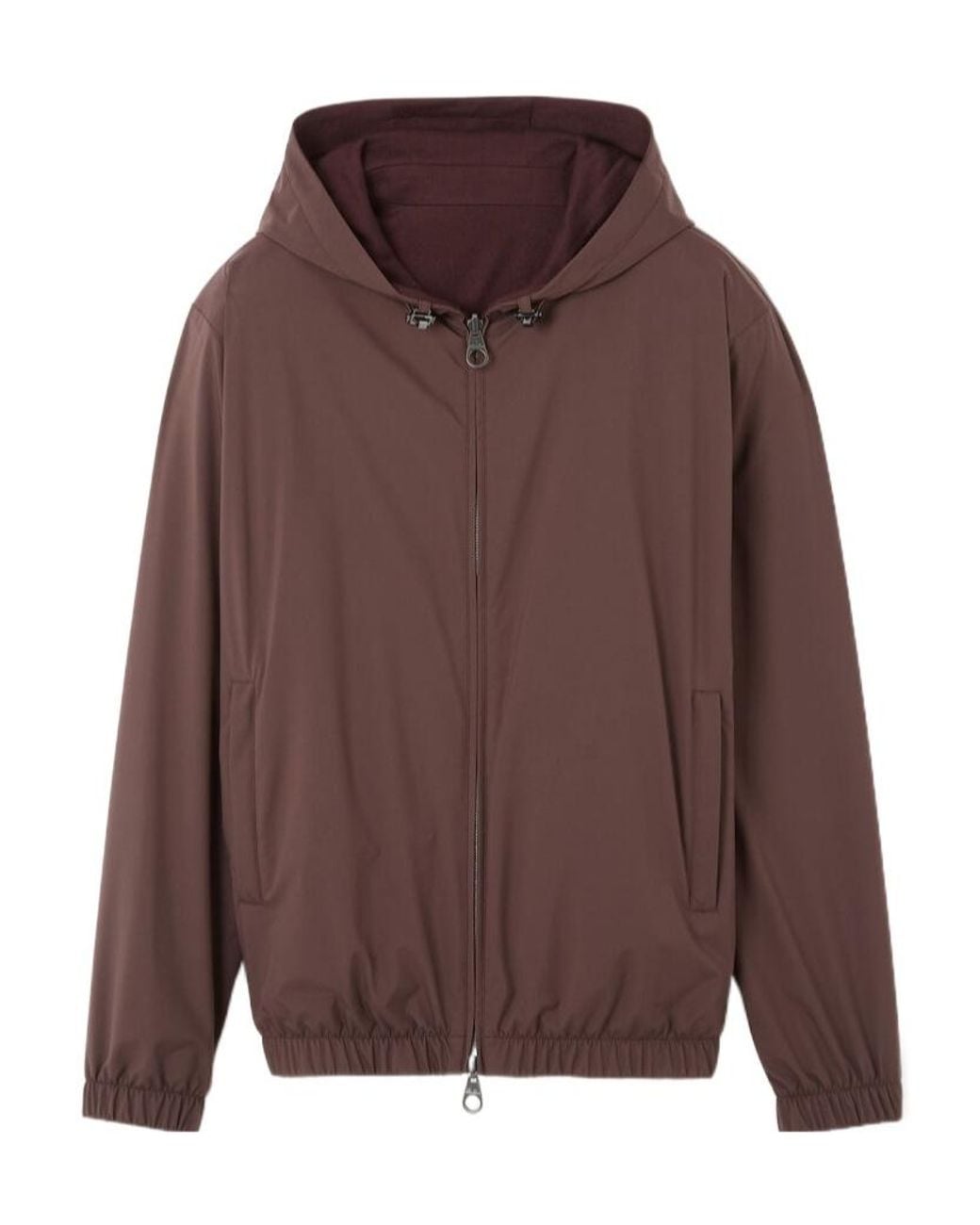 Loro Piana Brown Double-Sided Hooded Pilot Jacket for men