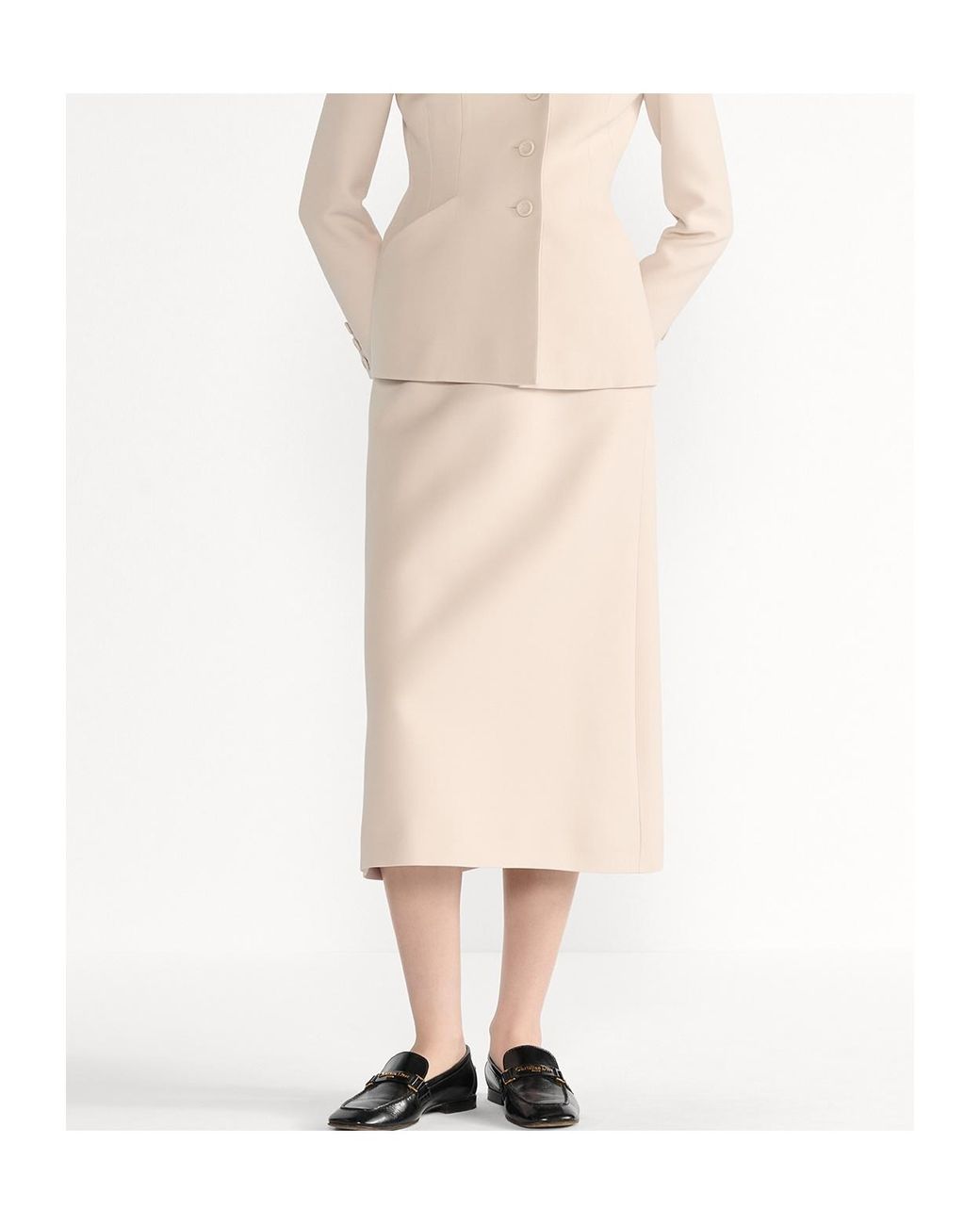 Dior Natural Mid-Length Flared Skirt
