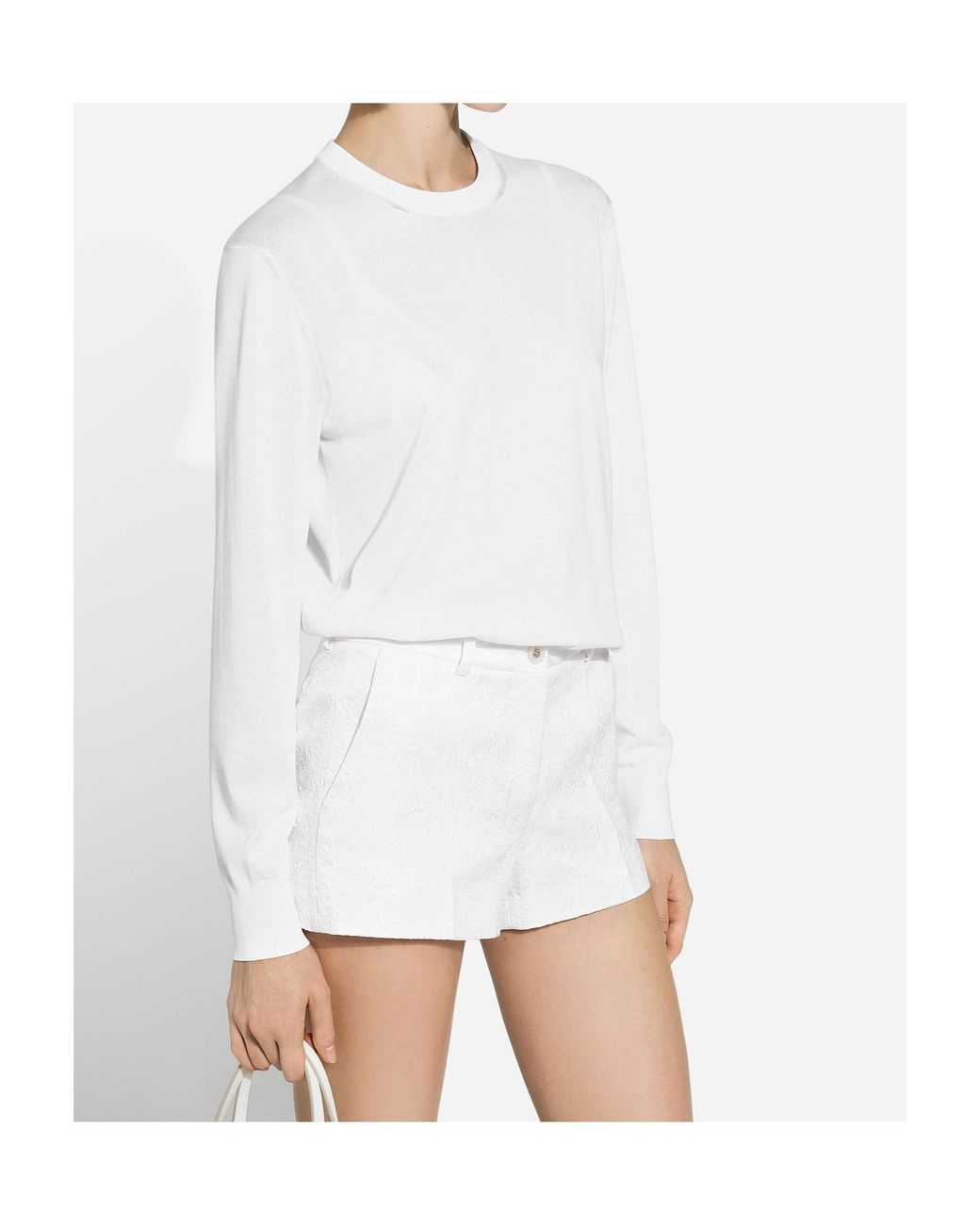 Dolce & Gabbana White Brocade Shorts