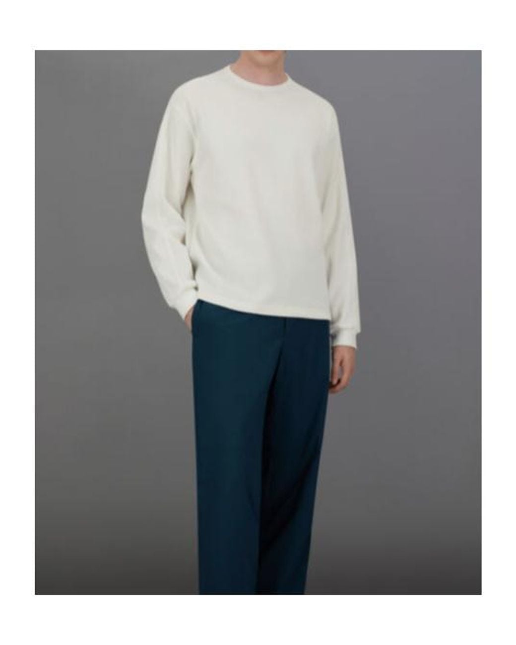 Herno White Laminar Waffle-Texture Long-Sleeve Sweater for men
