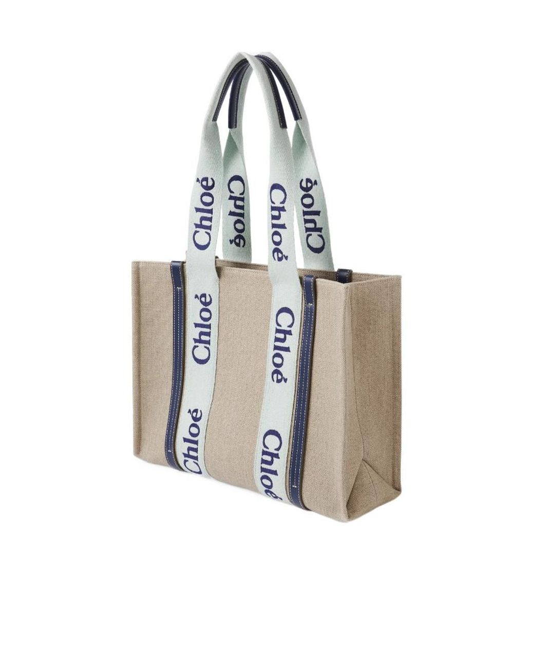 Chloé White Medium Woody Tote Bag