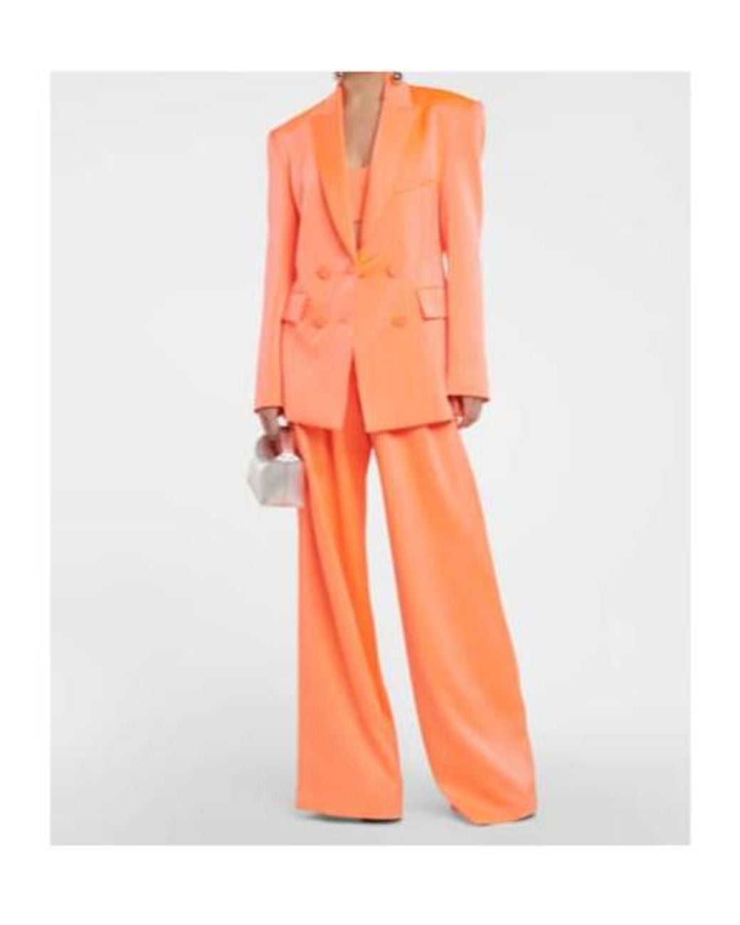 Alex Perry Orange Wells Crepe Satin Blazer