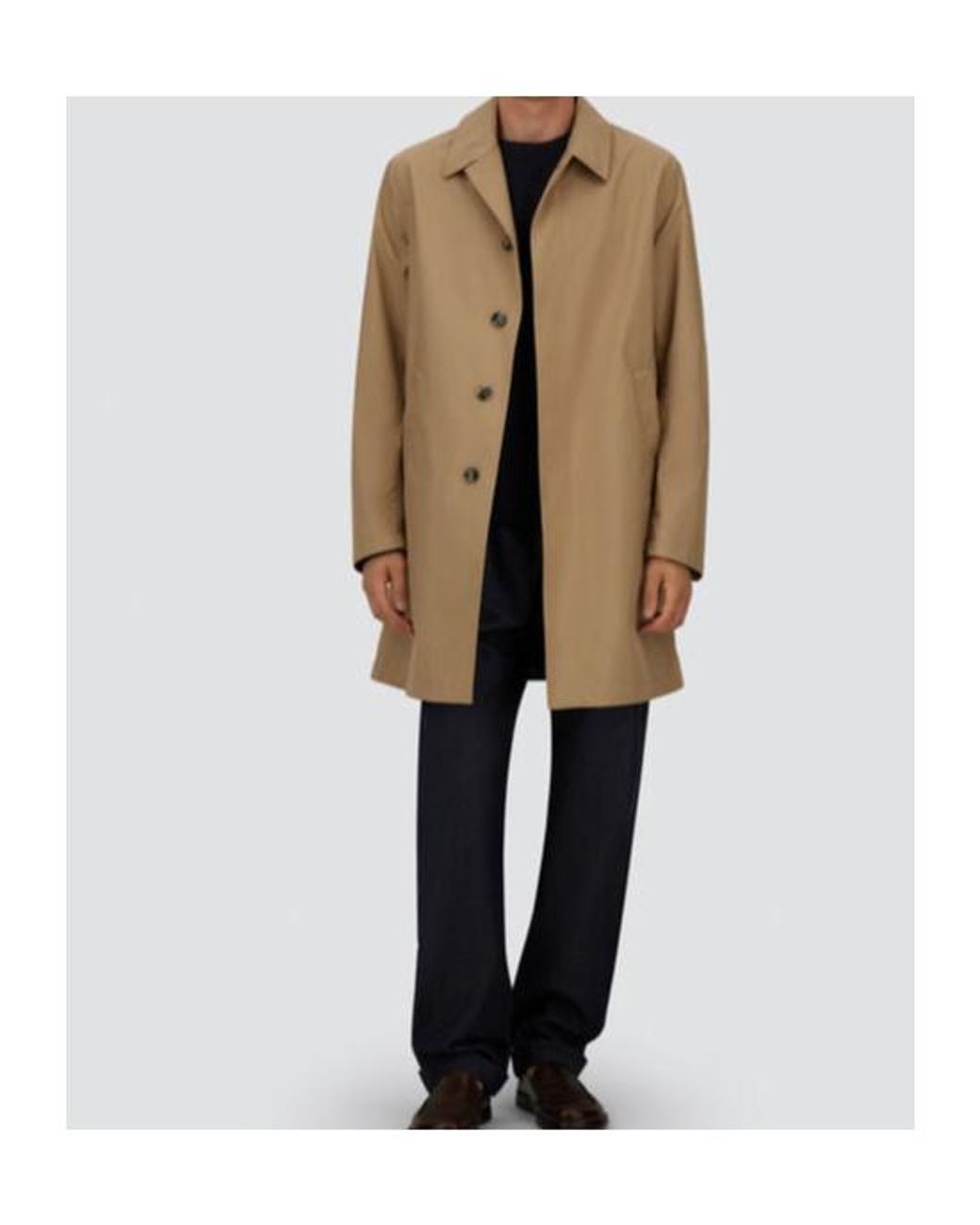 Herno Natural Long-Sleeved Buttoned Raincoat for men