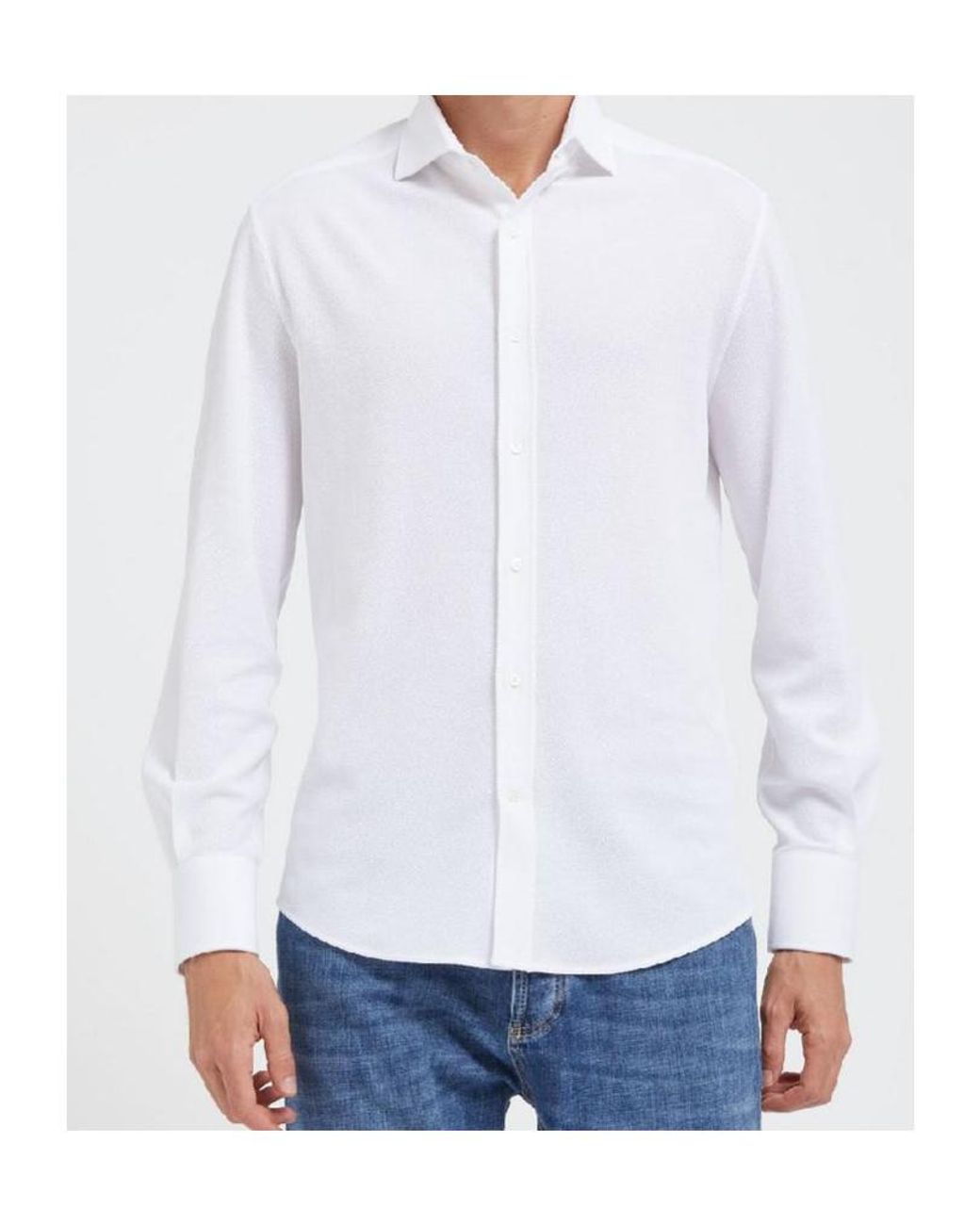Brunello Cucinelli Blue Button-Up T-Shirt for men