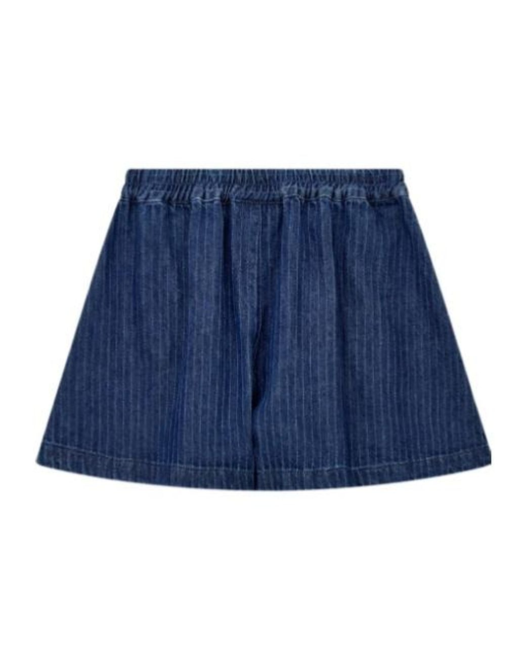 Emporio Armani Blue Pinstriped Denim Shorts