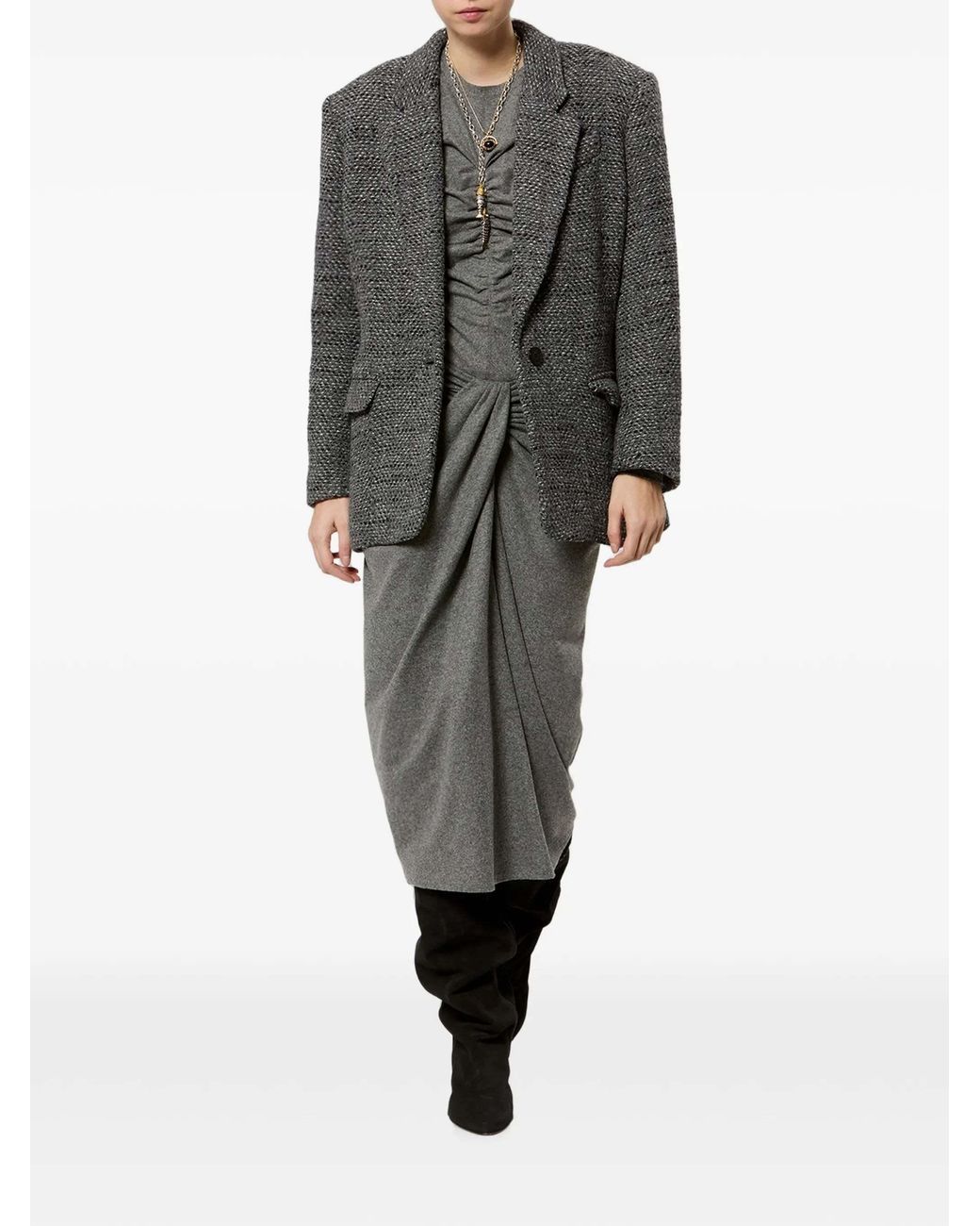 Isabel Marant Black Textured Singlebutton Blazer