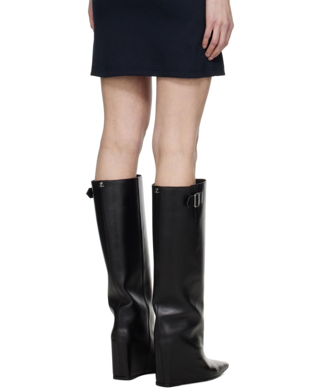 Courreges Blue Courrèges 90's Cut-Out Detailed Ribbed Mini Dress