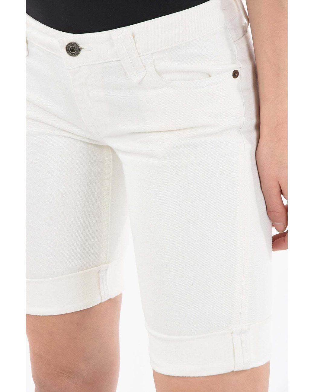 Woolrich White Five-Pocket Shorts