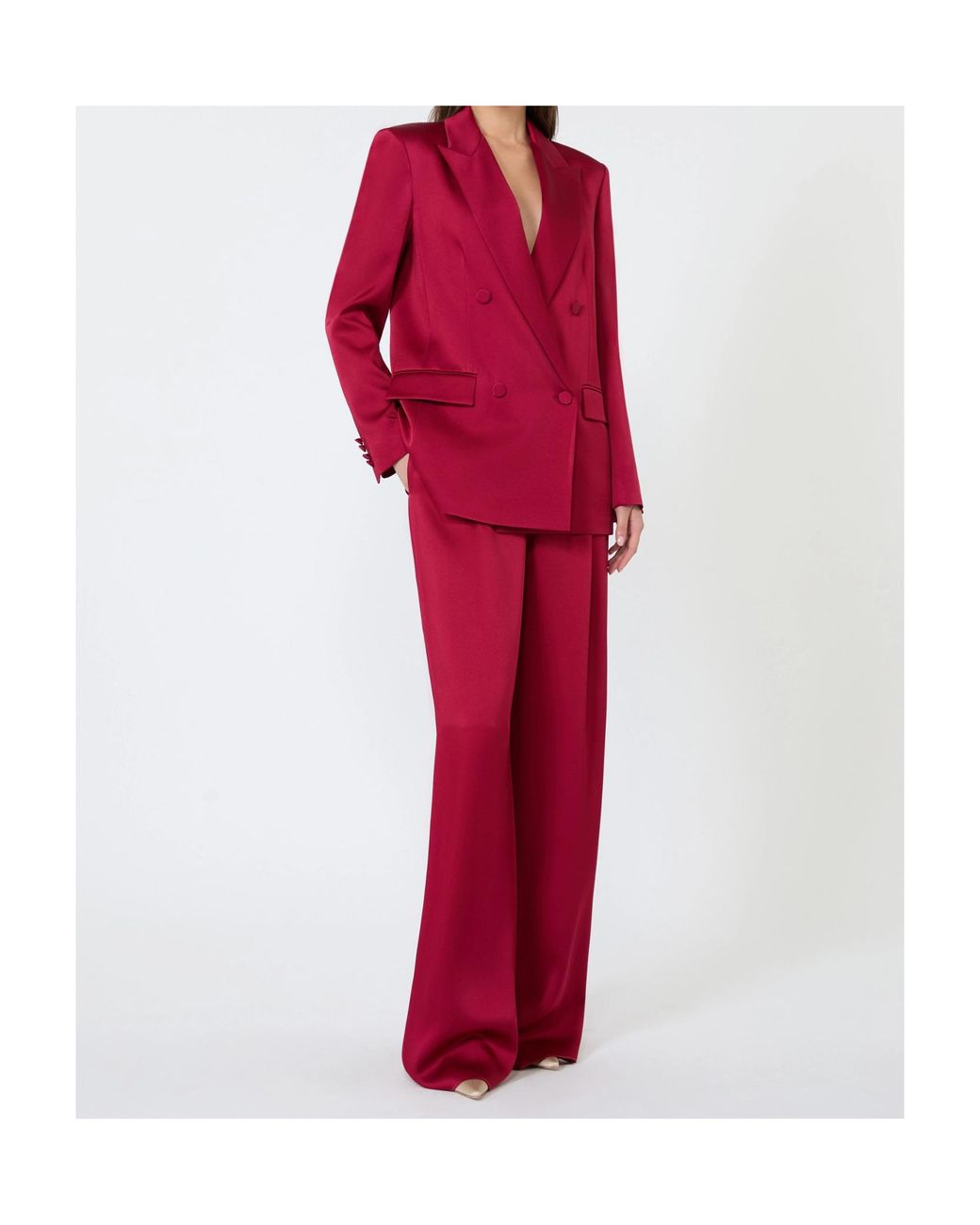 Max Mara Red Studio Msearca Double-Breasted Blazer