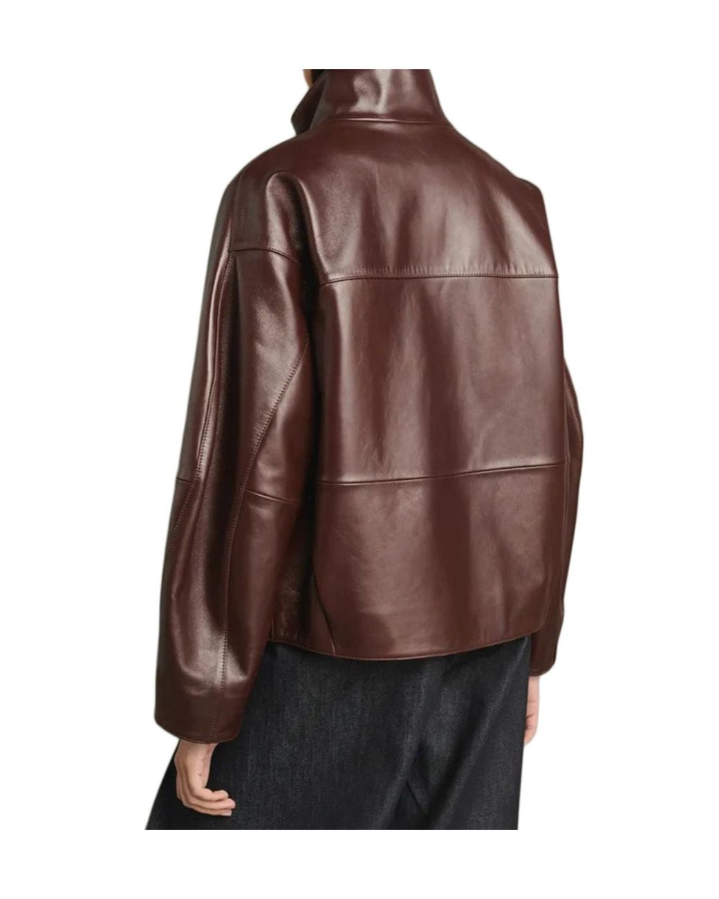 Soeur Brown Long-Sleeved Leather Jacket