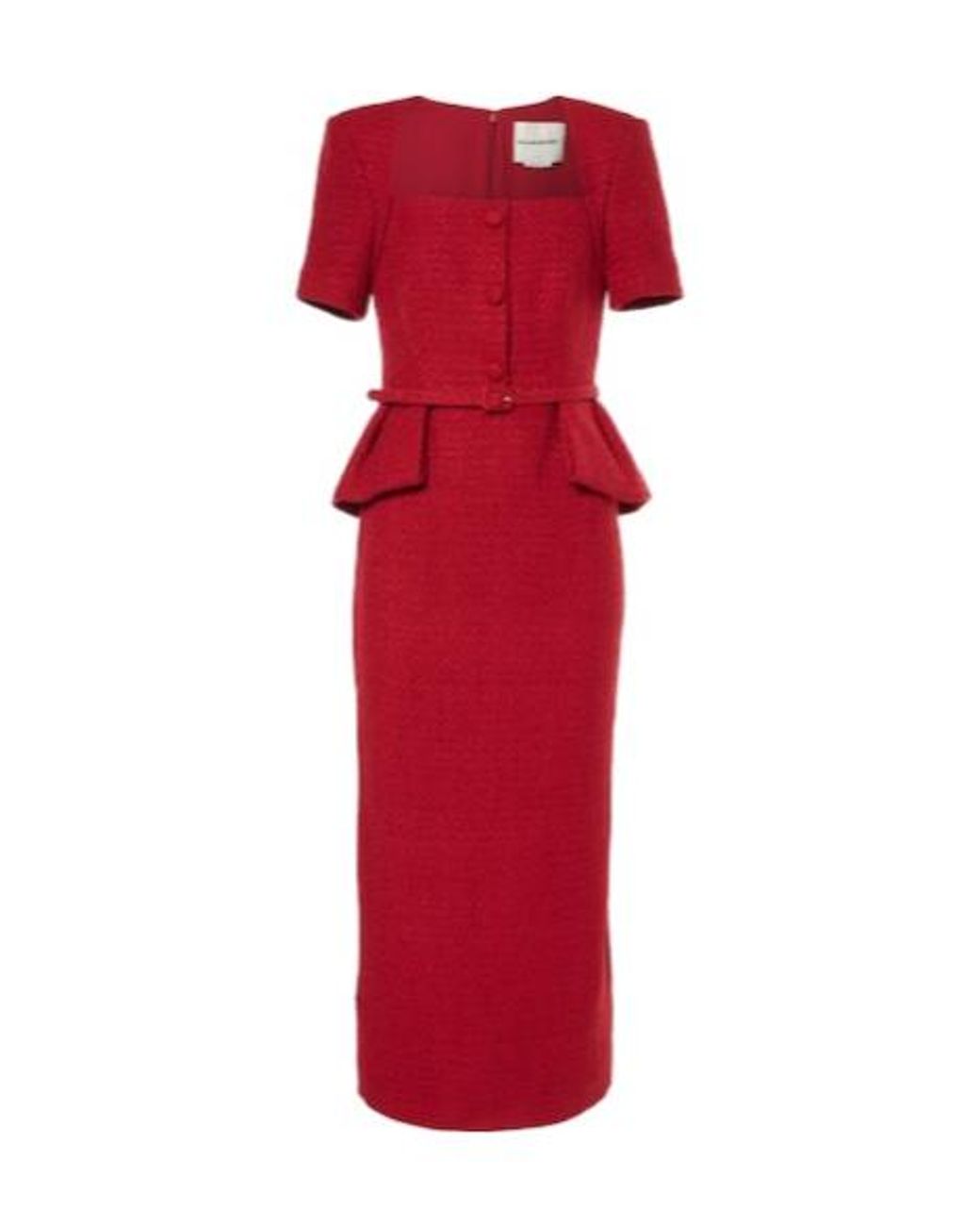 Roland Mouret Red Boucle Midi Dress