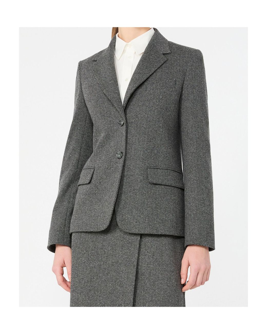 Weekend by Maxmara Gray Feroce Herringbone Blazer