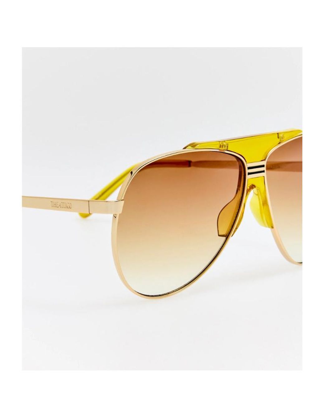 Linda Farrow Metallic Aviator Sunglasses