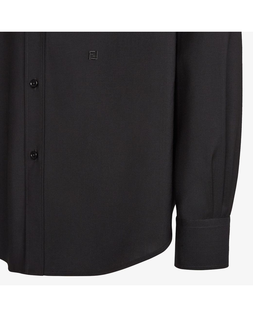 Fendi Blue Gg Logo Embroidered Buttoned Shirt for men