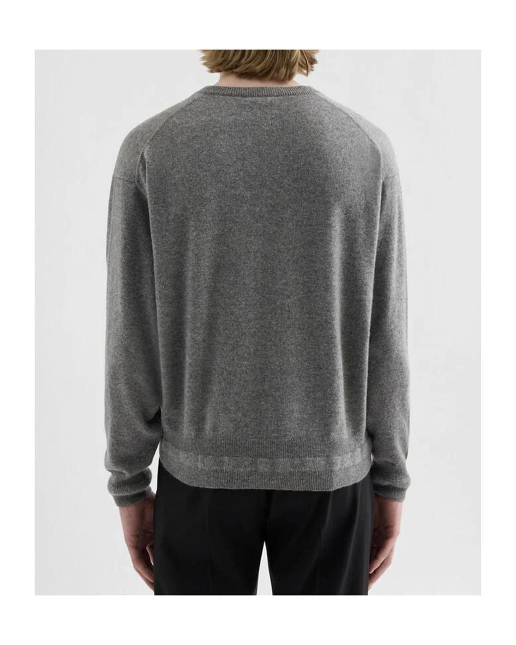 Jil Sander Gray V-Neck Knitted Sweater for men