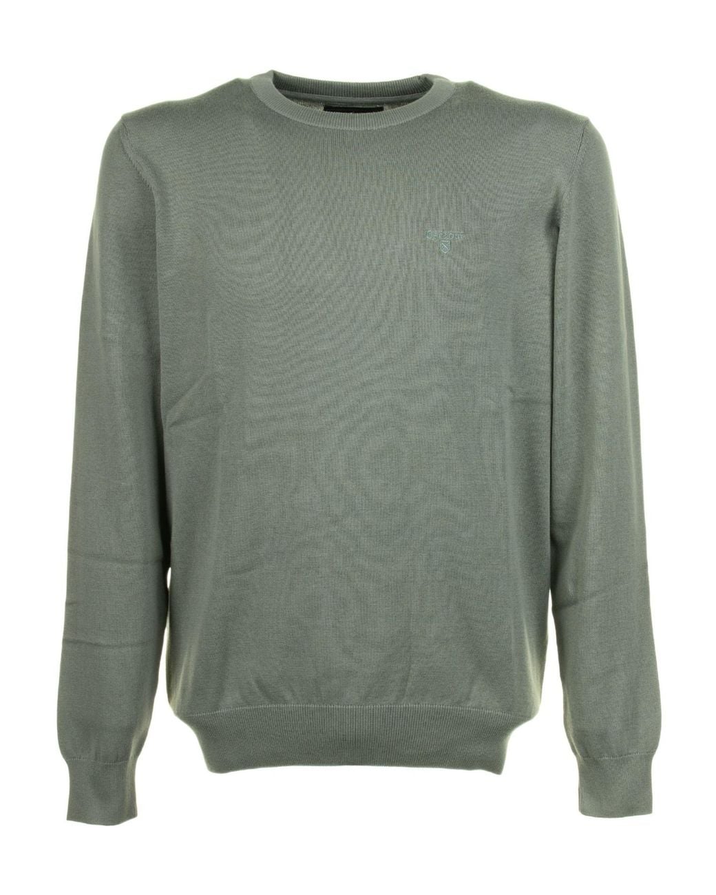 Barbour Green Crew-Neck Logo Cotton Sweater for men